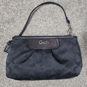 Coach Black Monogram Wristlet